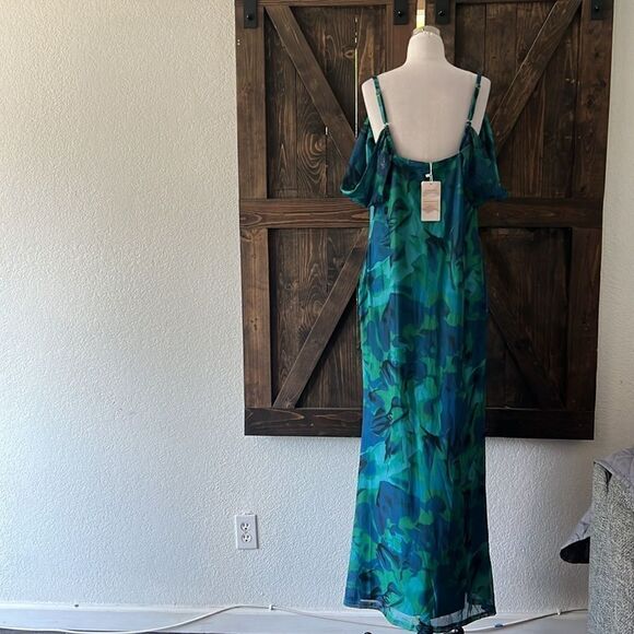 NWT Spaghetti Strap Long Summer Floral Sexy Backless Formal Wedding Guest Dress - Picture 9 of 15